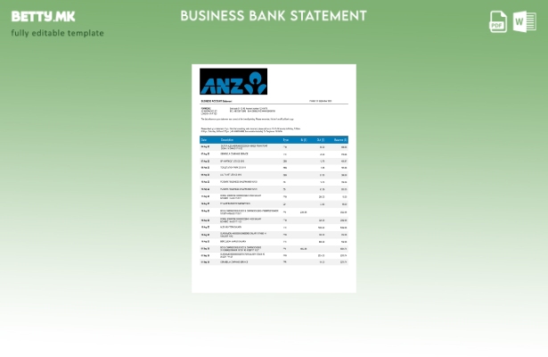 Модерен стил на корпоративна изјава на ANZ Bank Шаблон Word и PDF